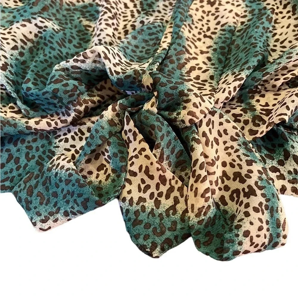 Blu Pepper Animal Print Long Sleeve Blouse | Women's S - Picture 5 of 6